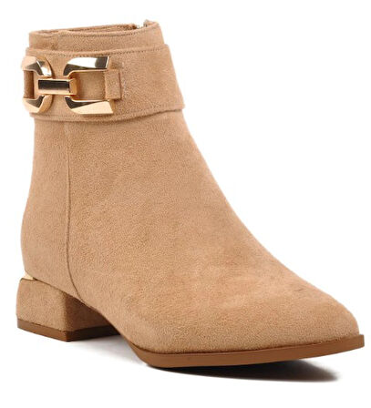 Feles Bilek Toka Detaylı Klasik Düz Taban Kadın Bot