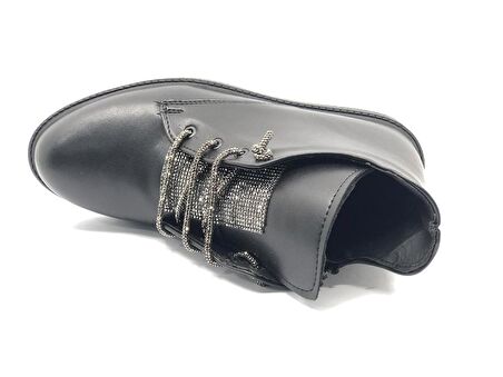 Feles Kauçuk Kaymaz Taban Taş Bağcık Detaylı Kadın Bot