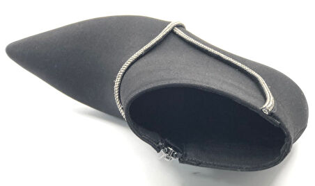 Feles V Taş Dekolteli Saten Topuklu Kadın Bot