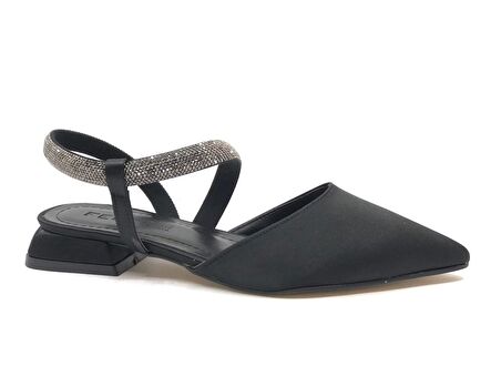 Feles Şerit Taş Detaylı Kadın Klasik Babet Ayakkabı