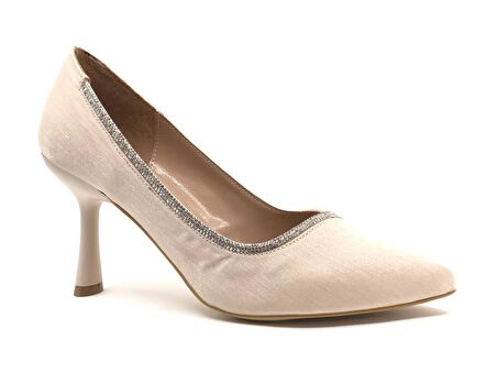 Feles Şerit Taş Detaylı Stiletto Kadın Topuklu Ayakkabı