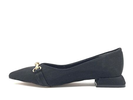 Feles Taş Toka Detaylı Saten Kadın Babet