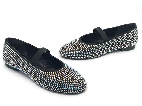 Feles Taş Detaylı Ev İçi Kadın Babet Ayakkabı