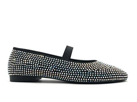 Feles Taş Detaylı Ev İçi Kadın Babet Ayakkabı