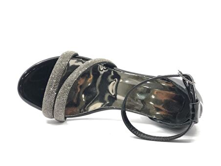 Mehtap Çift Şerit Taşlı 5 cm Kadın Topuklu Ayakkabı