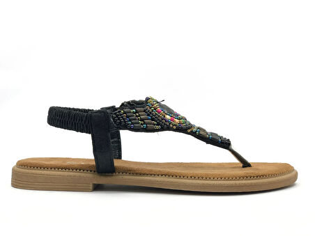 Feles Taş Detaylı Parmak Arası Kadın Sandalet