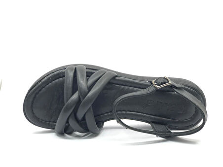 Feles Düz Taban Çapraz Detaylı Kadın Sandalet