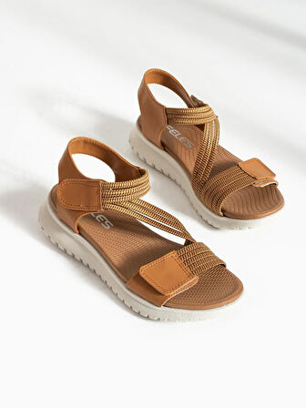 Feles Günlük Cırtlı Fuspet Taban Rahat Ortopedik Kadın Sandalet