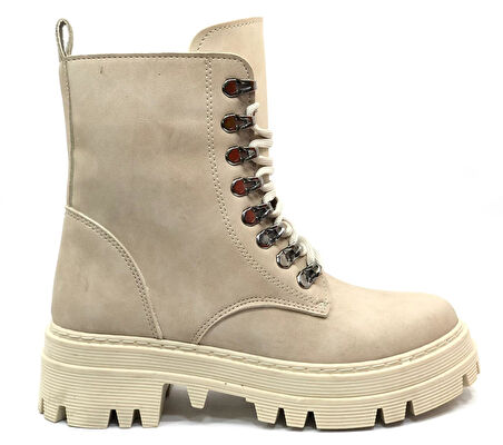 Mehtap Kauçuk Taban Kopçalı Postal Kadın Bot