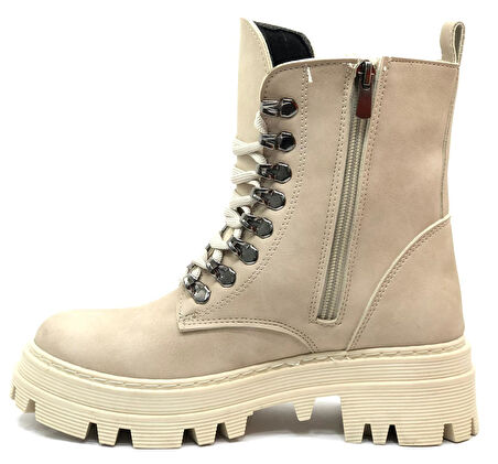 Mehtap Kauçuk Taban Kopçalı Postal Kadın Bot