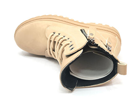 Mehtap Çift Fermuar Detaylı Kaymaz Taban Kadın Kısa Postal Bot