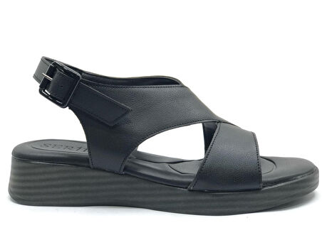 Seribo 25Y003 Cırt Detaylı Ortopedik Taban Kadın Sandalet