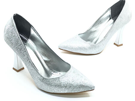 Seribo Desen Detaylı Stiletto Kadın Topuklu Ayakkabı