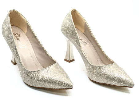 Seribo Desen Detaylı Stiletto Kadın Topuklu Ayakkabı