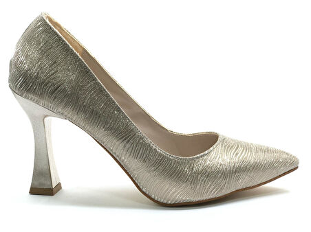 Seribo Desen Detaylı Stiletto Kadın Topuklu Ayakkabı