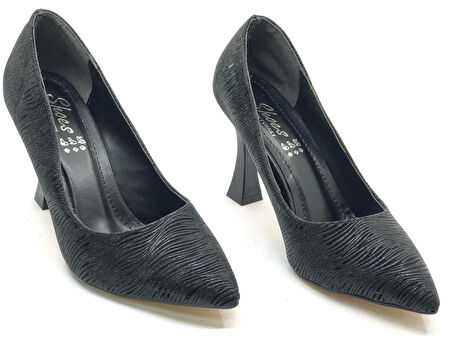 Seribo Desen Detaylı Stiletto Kadın Topuklu Ayakkabı