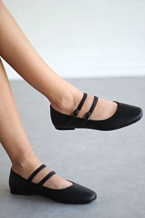 Seribo Çift Toka Detaylı Kadın Babet Ayakkabı