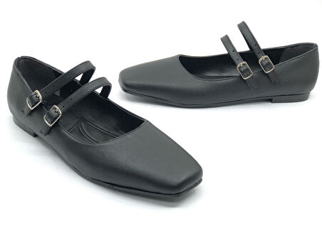 Seribo Çift Toka Detaylı Kadın Babet Ayakkabı