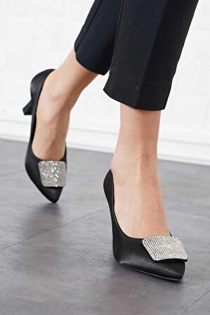 Feles Toka Taş Detaylı Stiletto Kadın Topuklu Ayakkabı