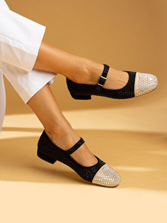 Feles Taş Detaylı Kadın Babet Ayakkabı