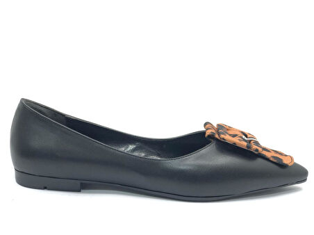 Feles Leopar Toka Detaylı Kadın Babet Ayakkabı