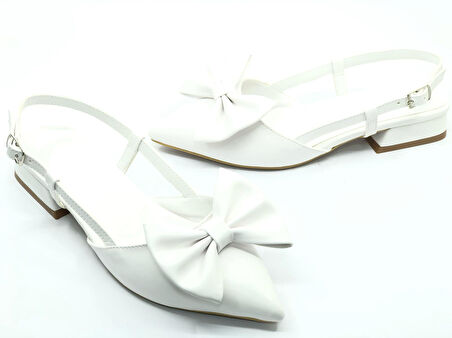 Feles Kurdela Detaylı Arkası Açık Kadın Babet Ayakkabı