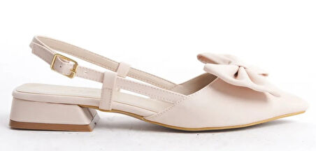 Feles Kurdela Detaylı Arkası Açık Kadın Babet Ayakkabı