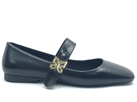 Feles Kemer Detaylı Küt Burun Kadın Babet Ayakkabı