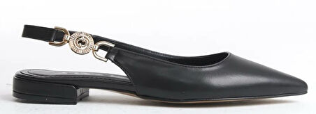 Feles Yan Toka Detaylı Arkası Açık Kadın Babet Ayakkabı