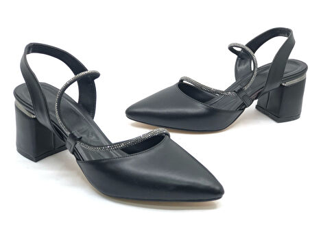 Mehtap Şerit Taşlı Kadın Abiye Topuklu Ayakkabı