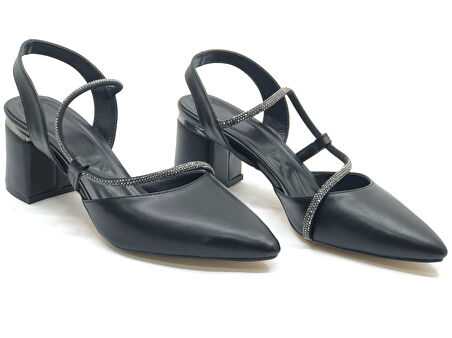 Mehtap Şerit Taşlı Kadın Abiye Topuklu Ayakkabı