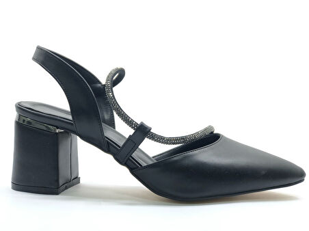 Mehtap Şerit Taşlı Kadın Abiye Topuklu Ayakkabı