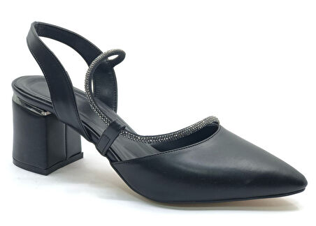 Mehtap Şerit Taşlı Kadın Abiye Topuklu Ayakkabı