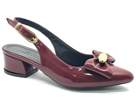 Mehtap Arkası Açık Fiyonk Detaylı Klasik Kadın Topuklu Ayakkabı