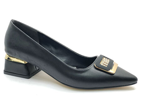 Mehtap Toka Detaylı Kısa Topuklu Kadın Babet Ayakkabı