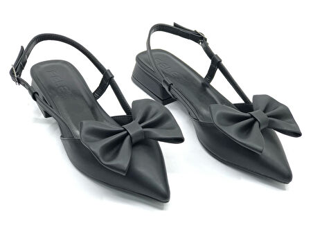 Feles Kurdela Detaylı Arkası Açık Kadın Babet Ayakkabı