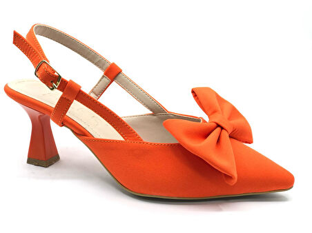 Feles Kurdela Detaylı Arkası Açık Stiletto Kadın Topuklu Ayakkabı