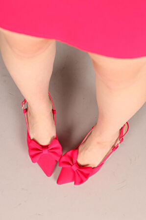 Feles Kurdela Detaylı Arkası Açık Stiletto Kadın Topuklu Ayakkabı