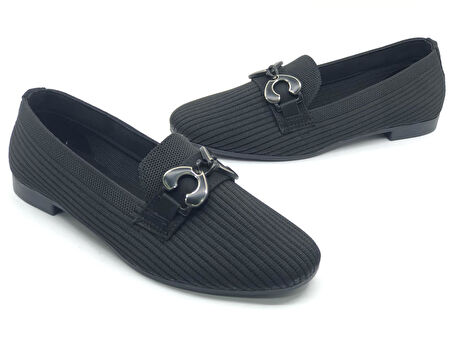 Marry Pace 883170 Toka Detaylı Triko Kadın Babet Ayakkabı