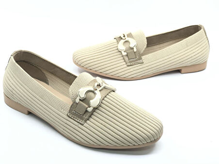 Marry Pace 883170 Toka Detaylı Triko Kadın Babet Ayakkabı