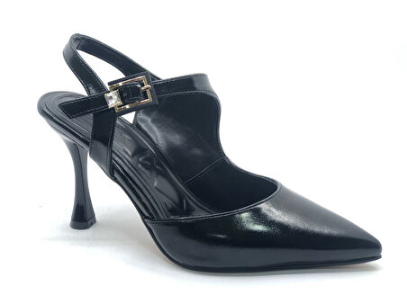 Feles Matiko Toka Detaylı Arkası Açık Stiletto Kadın Topuklu Ayakkabı