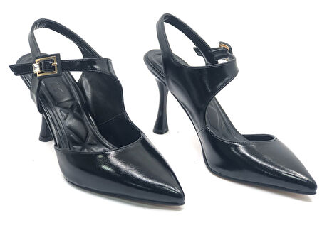 Feles Matiko Toka Detaylı Arkası Açık Stiletto Kadın Topuklu Ayakkabı
