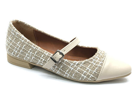 Feles Hasır Detaylı Kadın Babet Ayakkabı