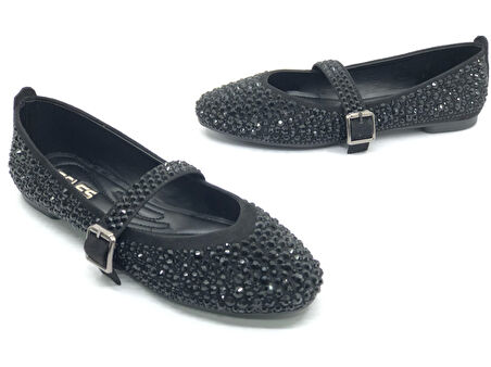 Feles Taş Detaylı Kadın Babet Ayakkabı