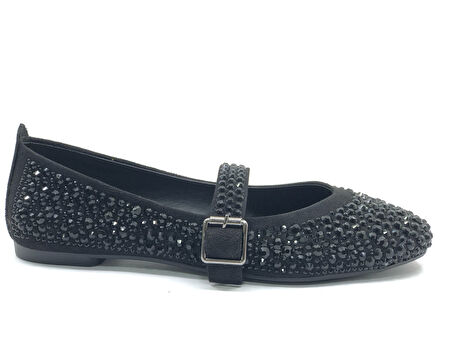 Feles Taş Detaylı Kadın Babet Ayakkabı