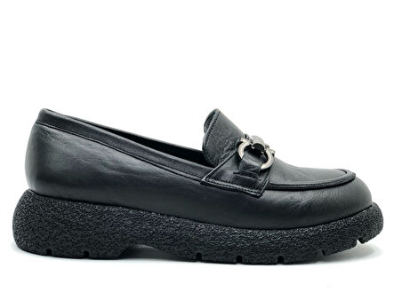 Ayakdaş 3755 Kalın Taban Kadın Loafer Hakiki Deri Babet Ayakkabı