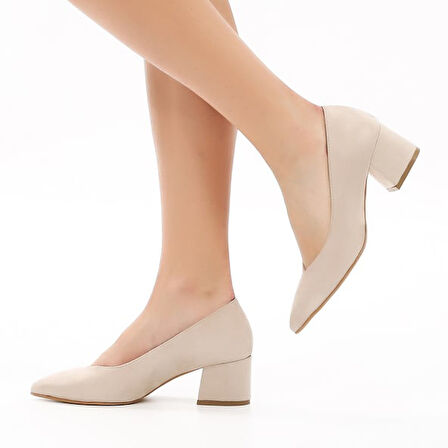 Ayakdaş V Dekolteli Kısa Topuk Kadın Topuklu Ayakkabı