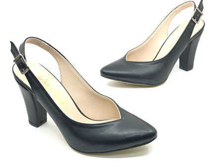 Ayakdaş V Dekolteli Arkası Açık Kadın Topuklu Ayakkabı