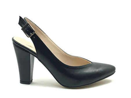 Ayakdaş V Dekolteli Arkası Açık Kadın Topuklu Ayakkabı