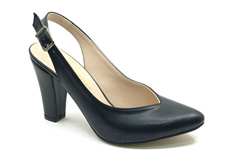 Ayakdaş V Dekolteli Arkası Açık Kadın Topuklu Ayakkabı